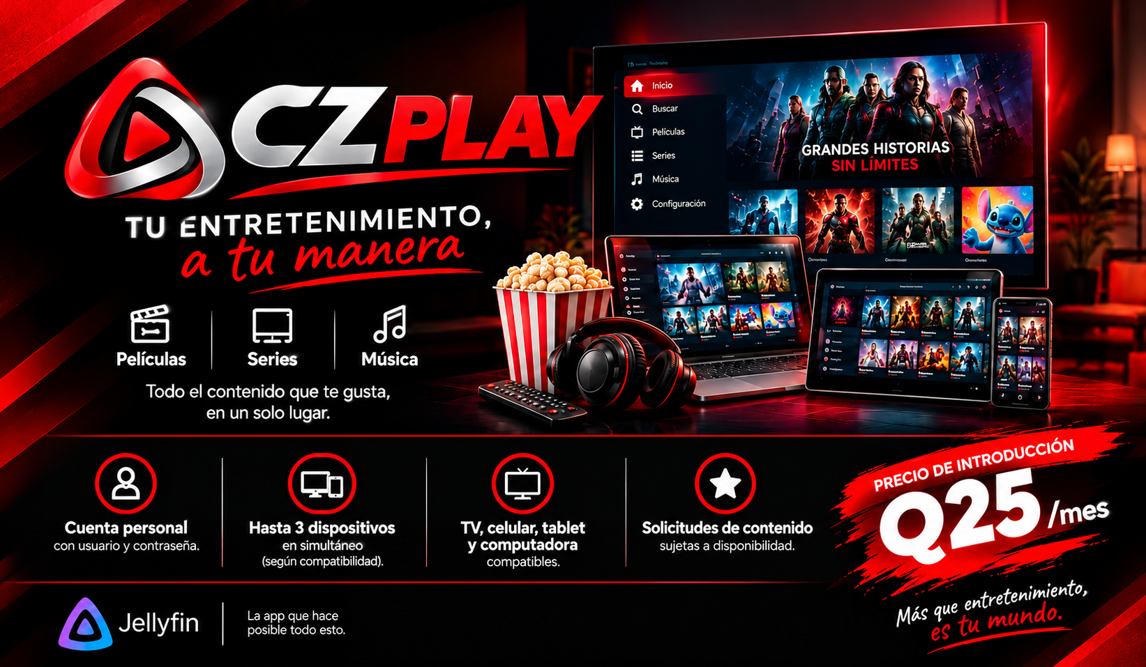 CZ Play · Q25 al mes, precio de introducción